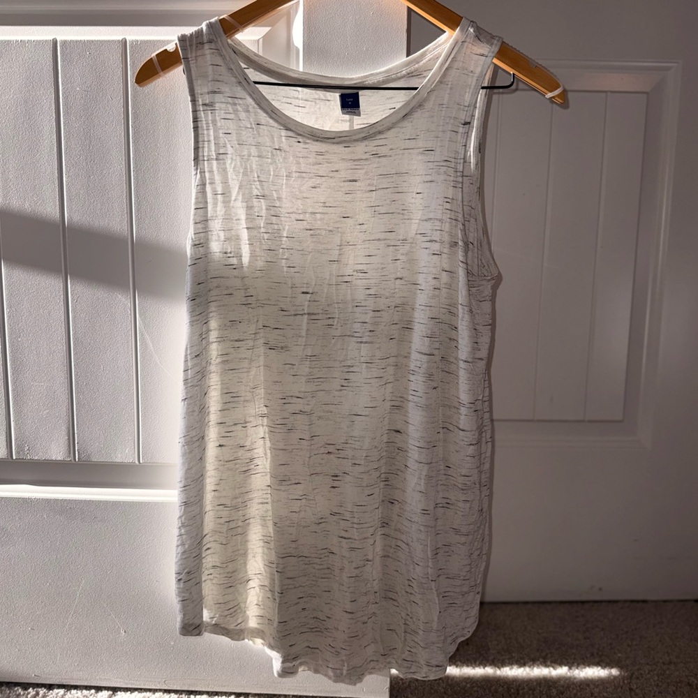 Old Navy White and Gray Tank Top